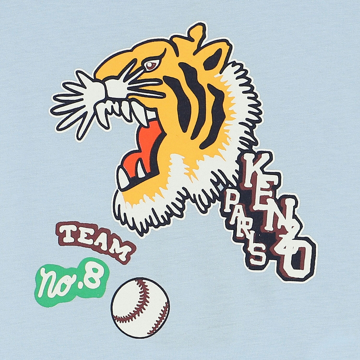 تيشيرت بشعار النمر باللون الأزرق للأولاد , 1, hi-res