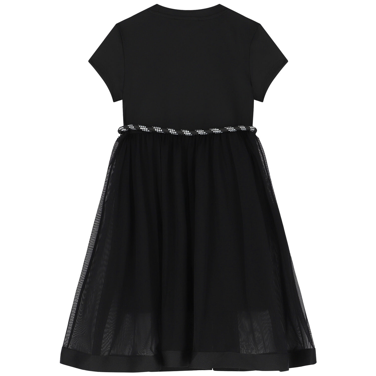 فستان جيرسيه بالشعار باللون الأسود, 1, hi-res