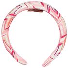 Girls White & Pink Zigzag Headband, 1, hi-res