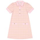Girls Pink & Gold Logo Polo Dress, 2, hi-res