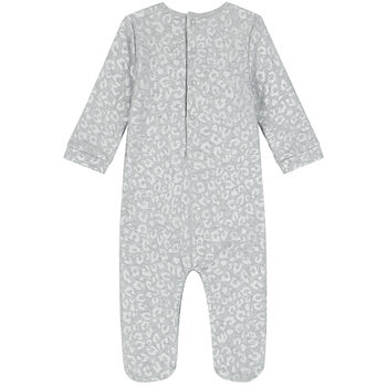 Baby Girls Grey Logo Babygrow