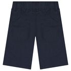 Boys Navy Blue Logo Shorts, 1, hi-res
