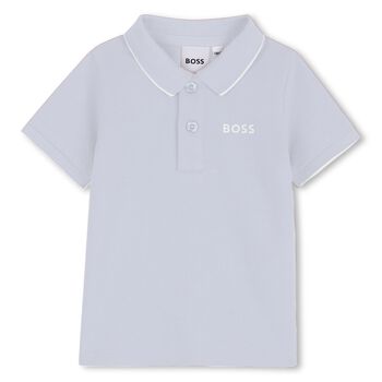 Younger Boys Blue Logo Polo Shirt