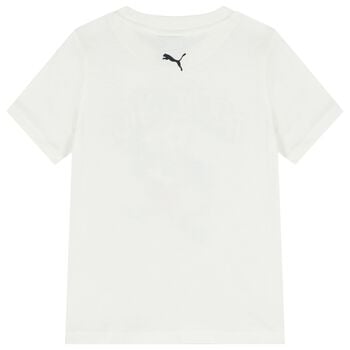 تيشيرت بالشعار باللون الابيض للاولاد