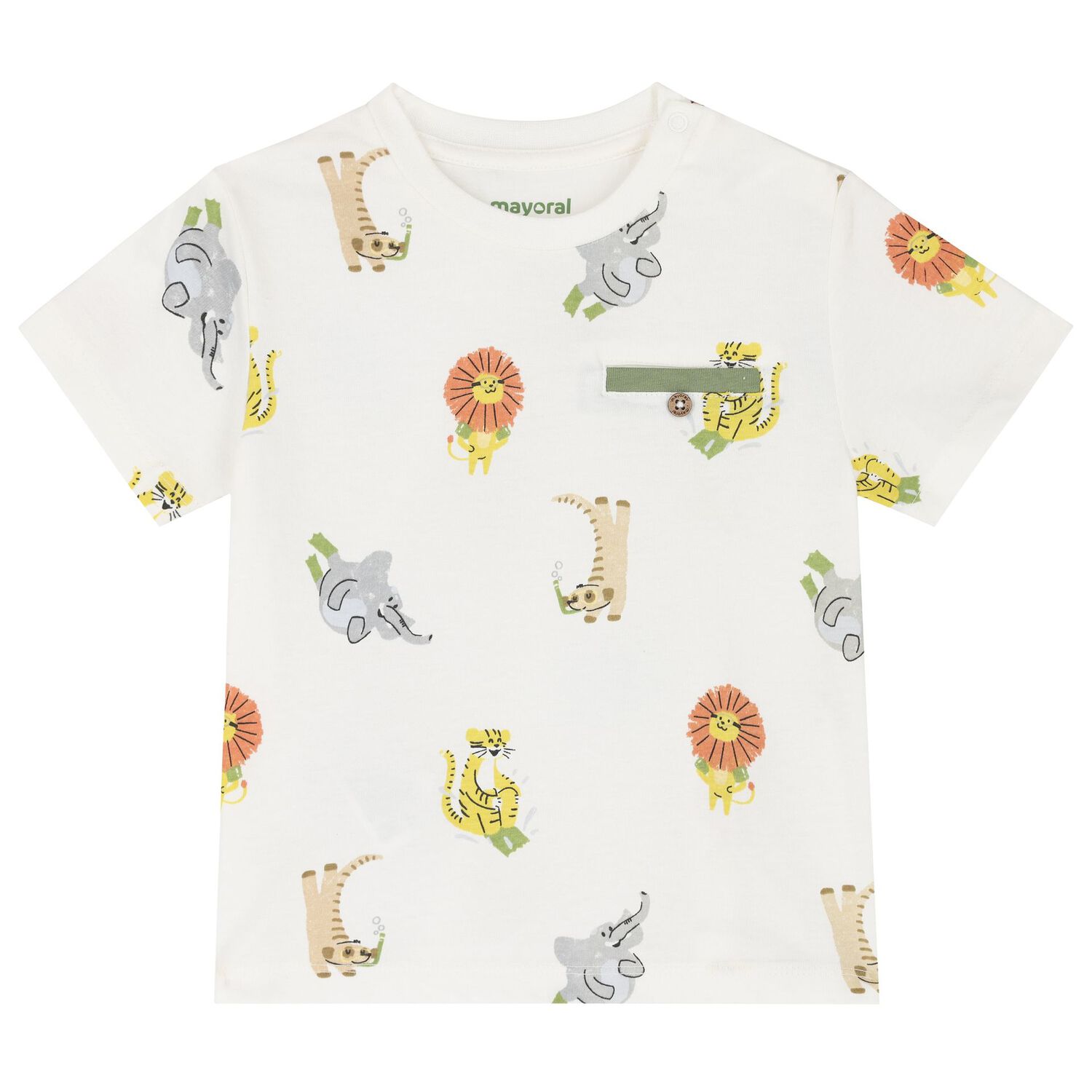 طقم شورت اولاد باللون العاجى والاخضر والاصفر, 3, hi-res