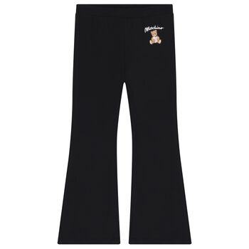Girls Black Logo Trousers