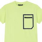 Boys Neon Yellow & Navy Blue Shorts Set, 1, hi-res