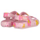 Girls Pink Floral Sandals, 1, hi-res