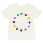 تيشيرت بنات بالشعار باللون العاجي, 1, hi-res