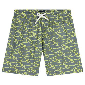 Boys Green Shark Swim Shorts