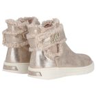 Younger Girls Gold Faux Fur Boots, 1, hi-res