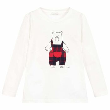 Younger Boys White Long Sleeve Top