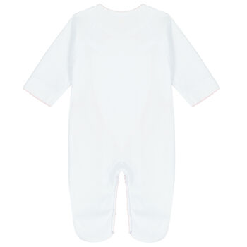 Baby Girls White Swan Babygrow