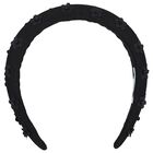 Girls Black Floral Tulle Headband, 1, hi-res