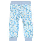 Younger Boys Blue Logo Joggers, 1, hi-res