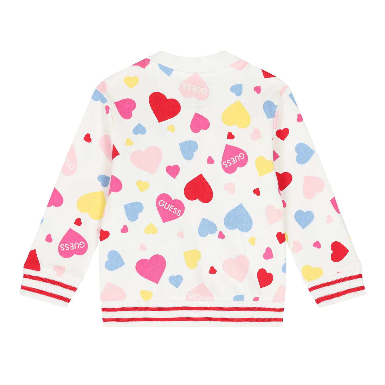 بدلة بنات رياضية بالشعار باللون الأبيض والوردي, 1, hi-res