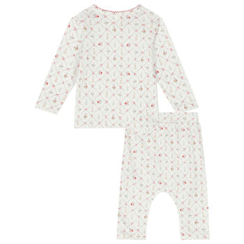 Baby Girls Ivory Floral Pyjamas