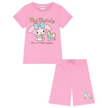 Girls Pink My Melody Shorts Set