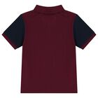 Boys Burgundy Logo Polo Shirt, 1, hi-res
