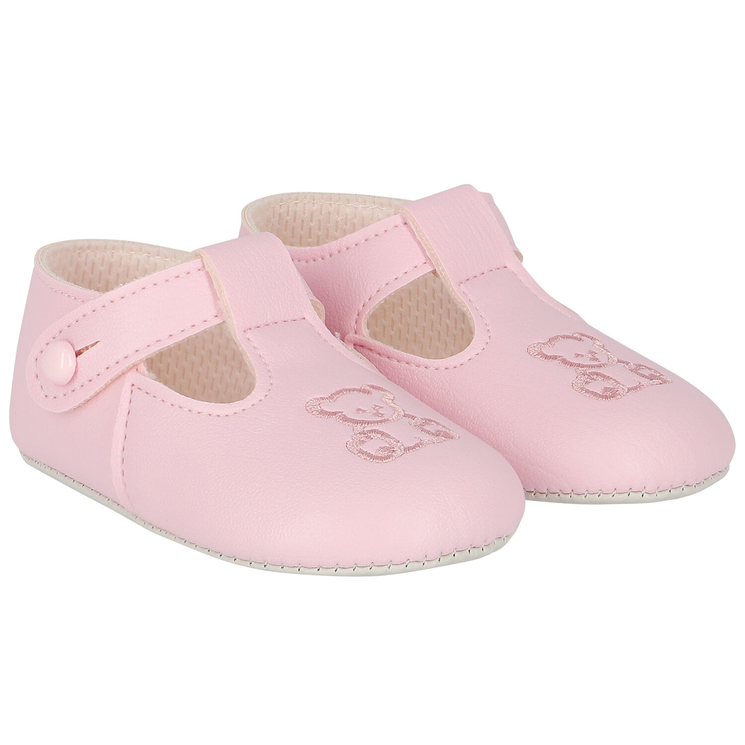 Baby Girls Pink Teddy Bear Pre Walker Shoes, 2, hi-res image number null