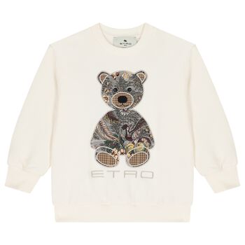 Ivory Teddy Bear Logo Sweatshirt