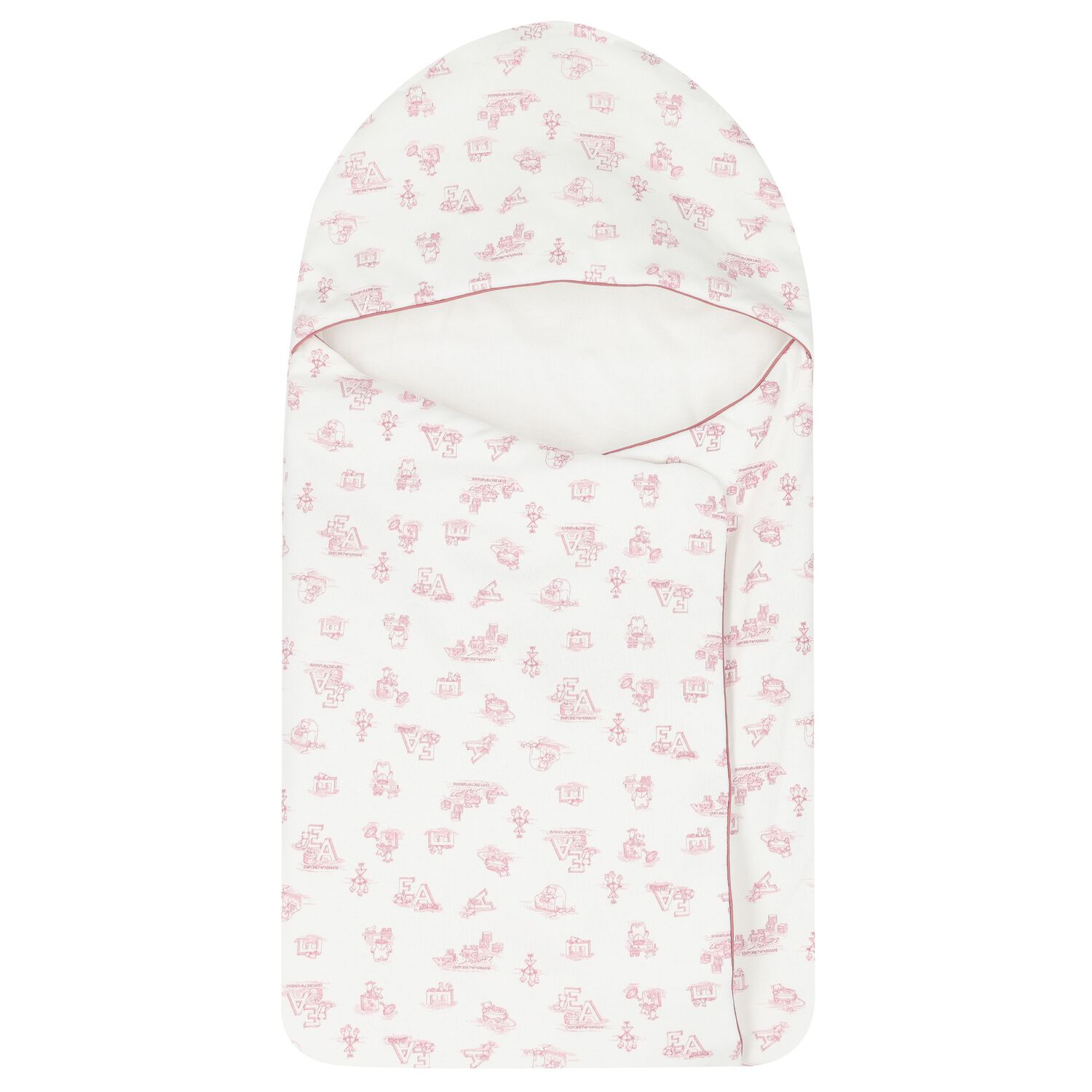 Baby Girls Ivory & Pink Logo Nest, 1, hi-res