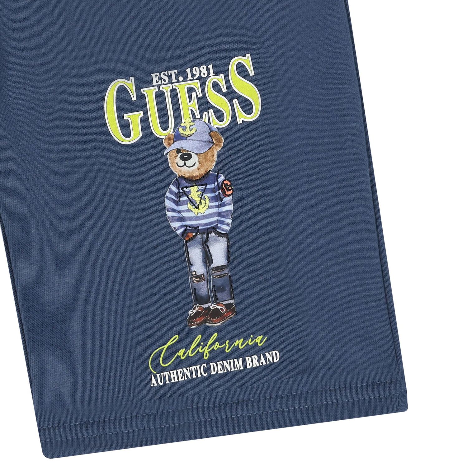 شورت أولاد بطبعة الدب تيدي باللون الازرق, 1, hi-res image number null