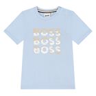 Younger Boys Blue Logo T-Shirt, 3, hi-res