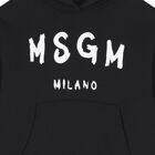 سويت شيرت بغطاء للرأس بالشعار باللون الأسود, 2, hi-res