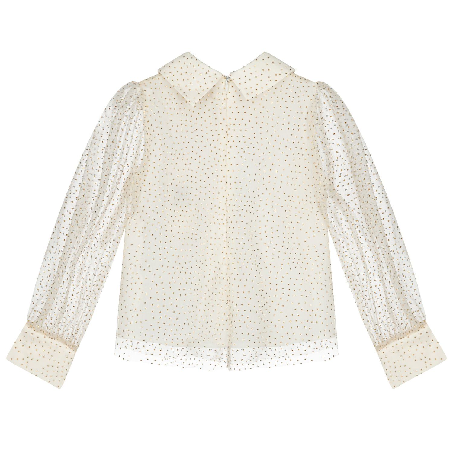 طقم تنورة مزين باللون العاجي و الذهبي للبنات , 1, hi-res