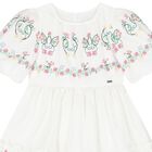 Girls White Floral Dress, 1, hi-res