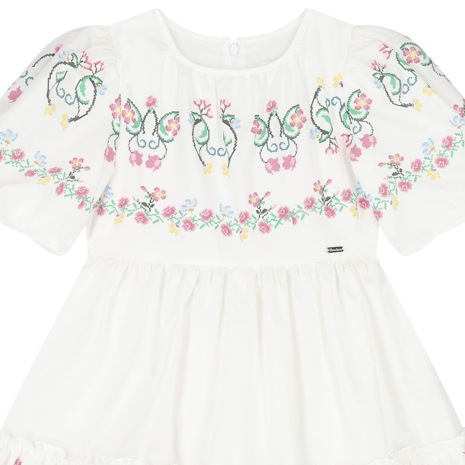 Girls White Floral Dress, 1, hi-res image number null