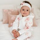 ربطة شعر للبنات بطبعة الزهور باللون العاجي, 1, hi-res