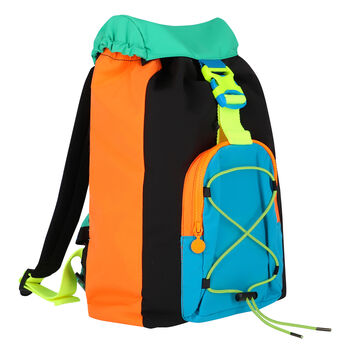 Boys Black, Neon Green & Neon Orange Backpack