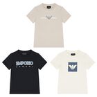 Boys Navy Blue, Ivory & Beige T-Shirts (3 Pack), 1, hi-res