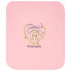 طقم بنات بالشعار باللون الوردي, 1, hi-res