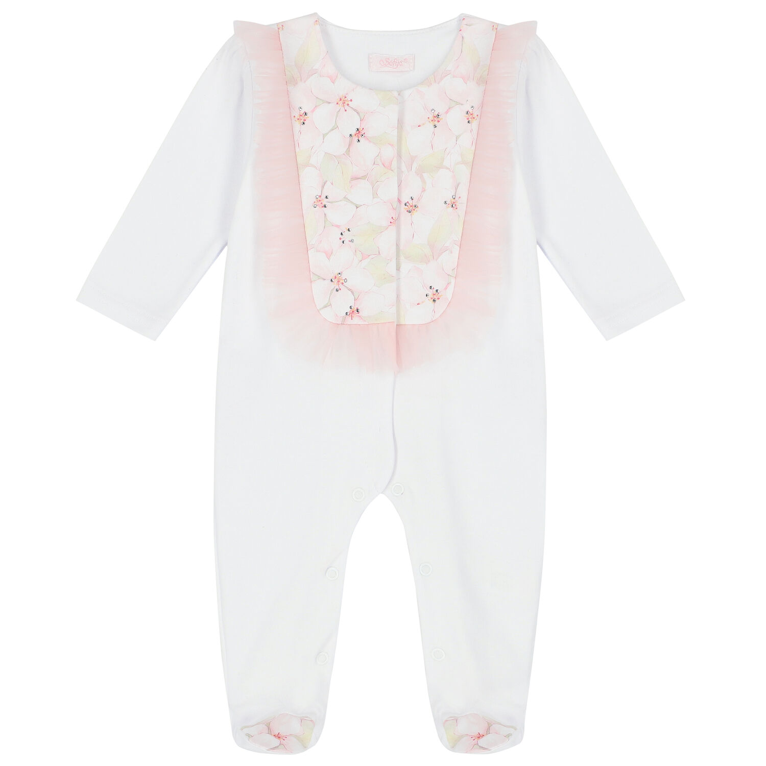 افرول بطبعة الورود باللون الابيض للبنات , 1, hi-res image number null