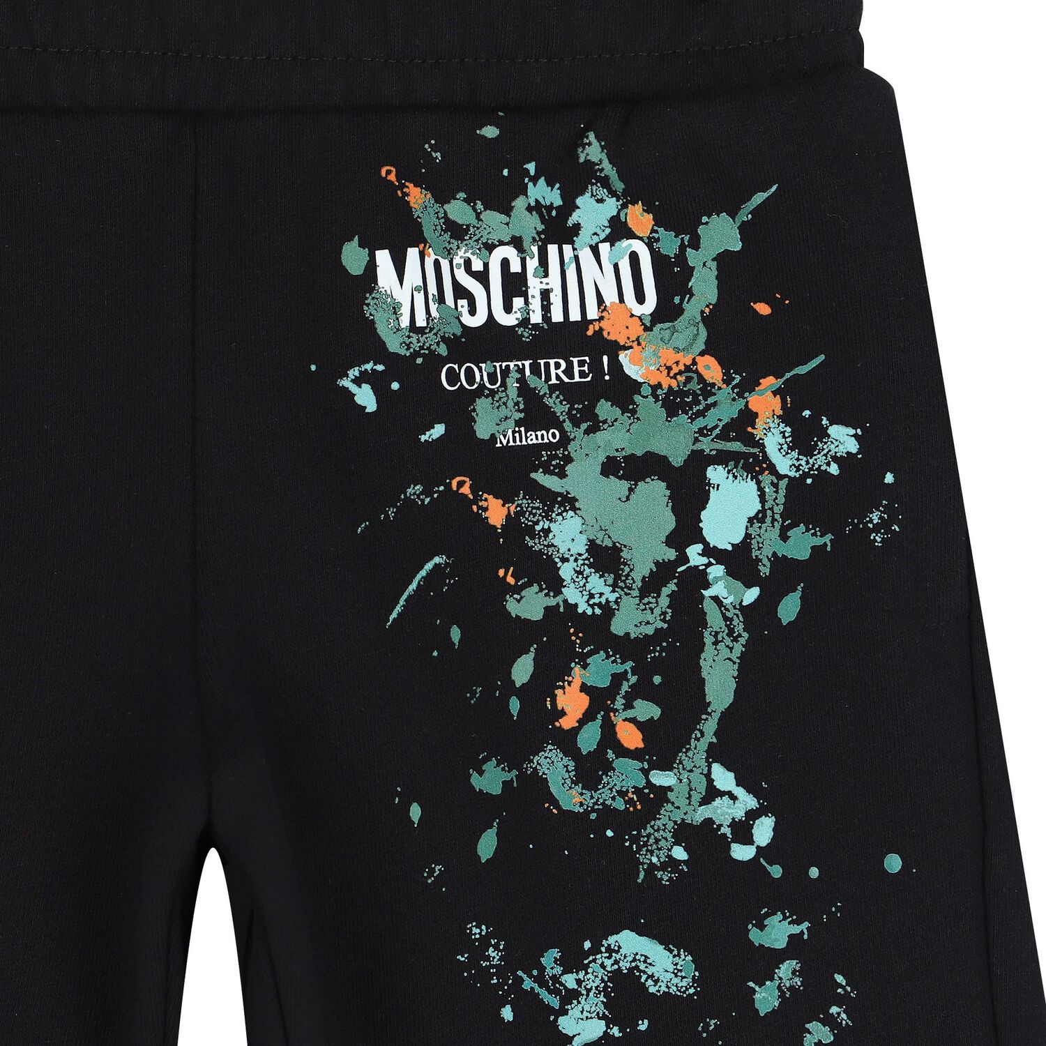 شورت أولاد بالشعار باللون الأسود, 1, hi-res image number null