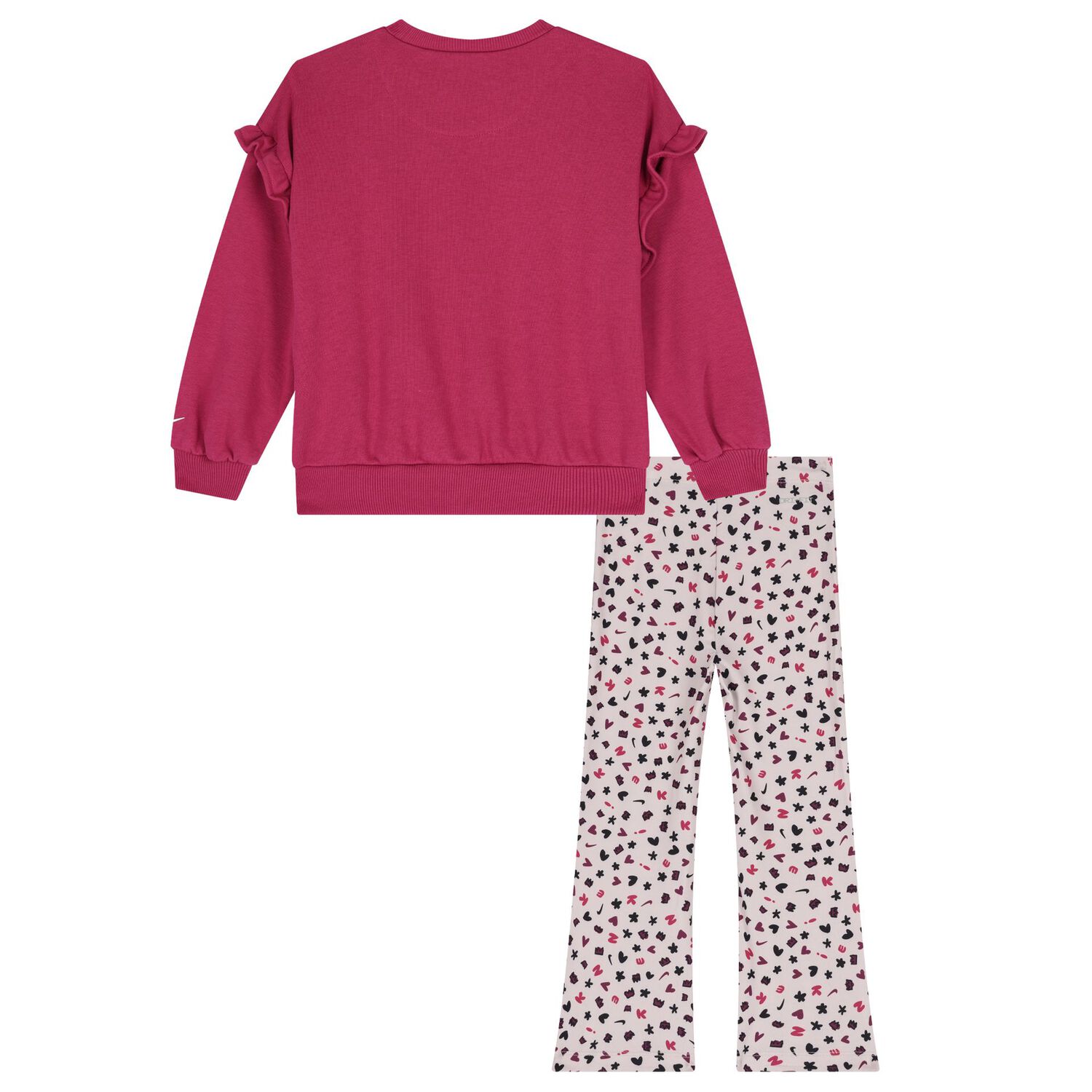 Younger Girls Pink Logo Trousers Set, 1, hi-res
