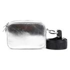 حقيبة بنات جلدية باللون الفضي, 1, hi-res