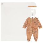 Ivory & Beige Geo Map Babygrow Gift Set, 3, hi-res