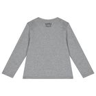 توب أولاد بأكمام بشعار النمر باللون الرمادي, 2, hi-res