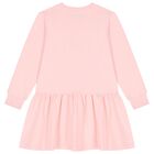 Girls Pink Teddy Bear Logo Dress, 2, hi-res