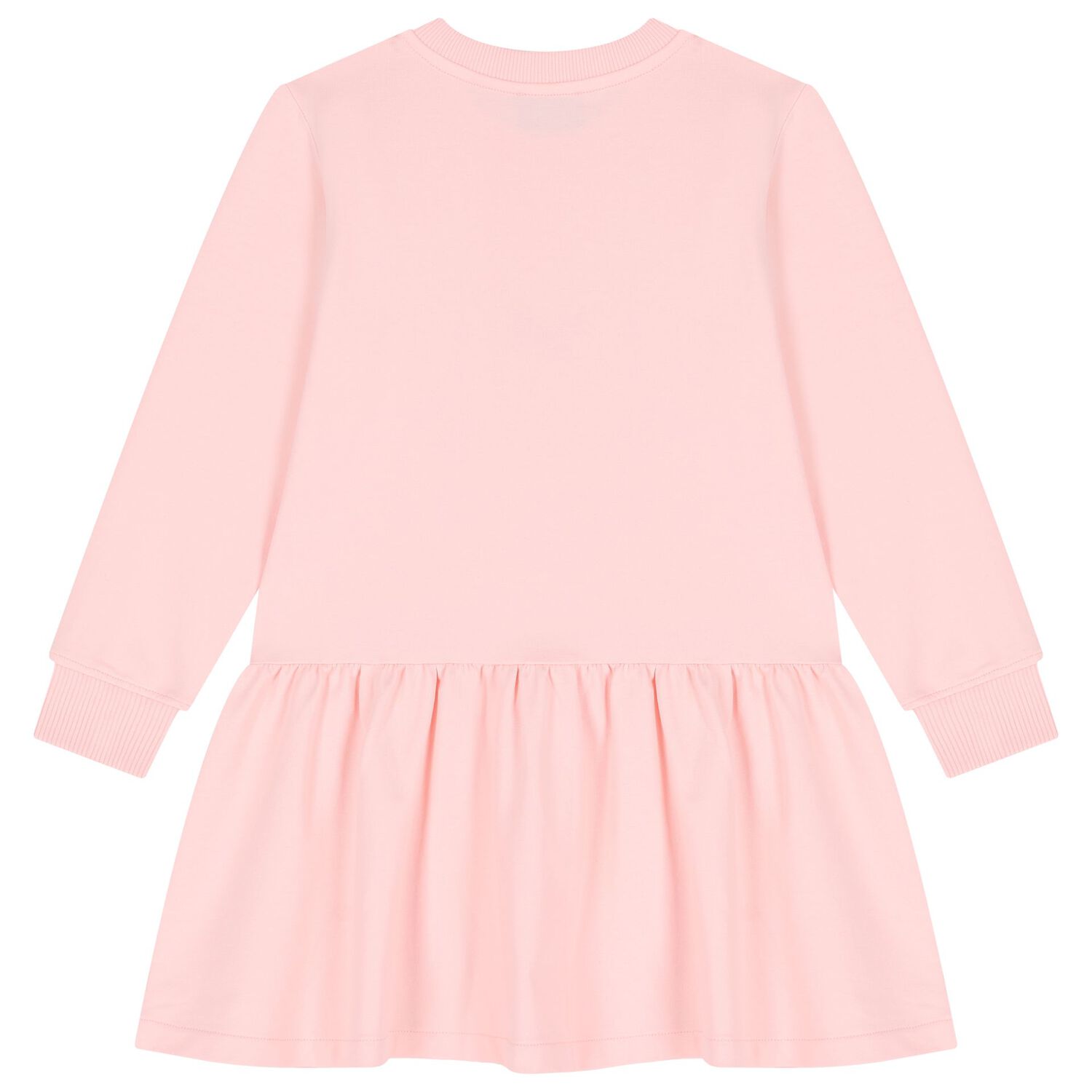 Girls Pink Teddy Bear Logo Dress, 2, hi-res