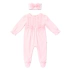 Girls Pink Babygrow & Headband Set, 1, hi-res