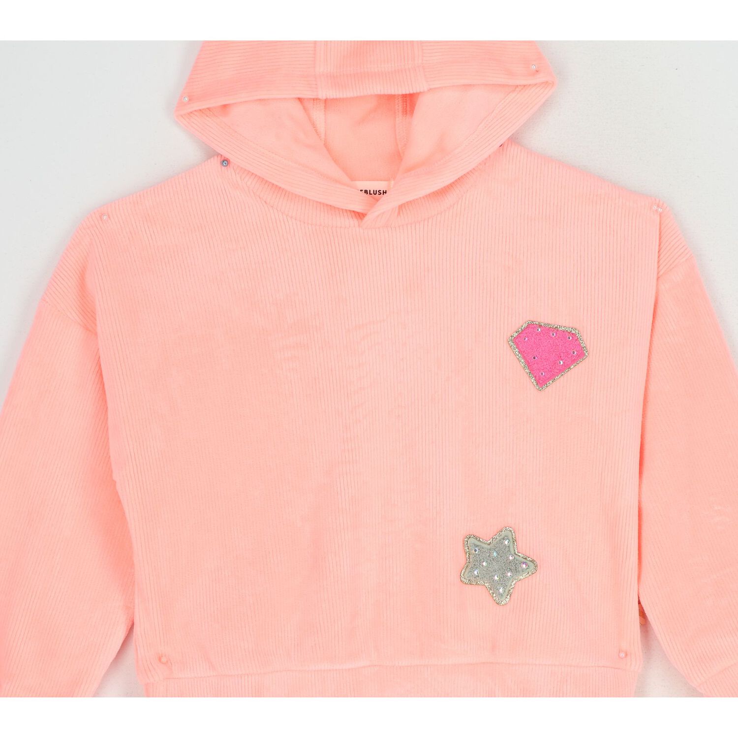 Girls Pink Hooded Top, 1, hi-res