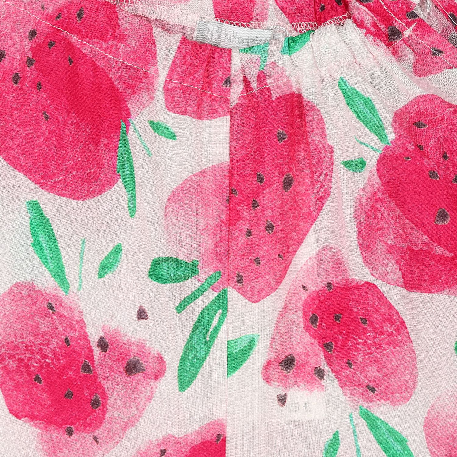 Girls Ivory & Red Strawberry Playsuit, 1, hi-res image number null