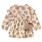 Younger Girls Beige Pastry Dress Set, 2, hi-res