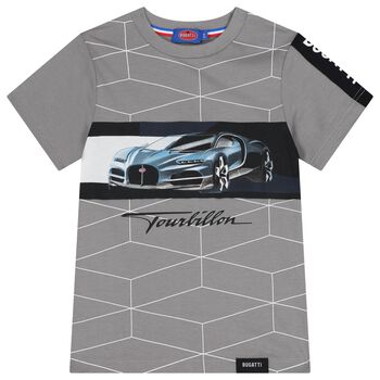 تيشيرت اولاد بالشعار باللون الرمادي