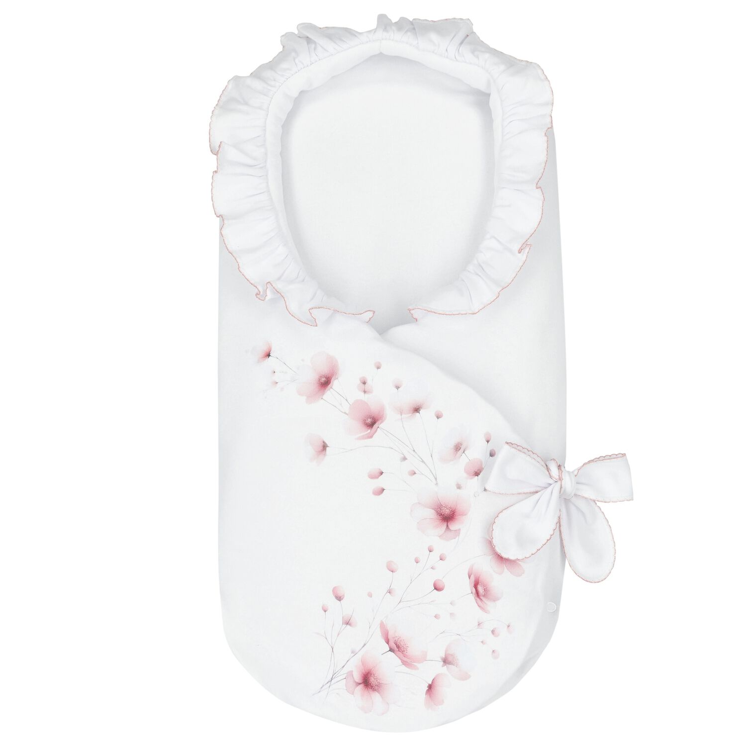 مدس بنات بطبعة الزهور   باللون الأبيض والوردي, 1, hi-res